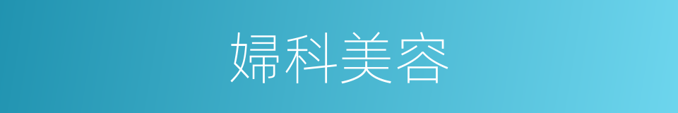 婦科美容的同義詞