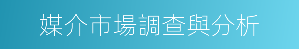 媒介市場調查與分析的同義詞