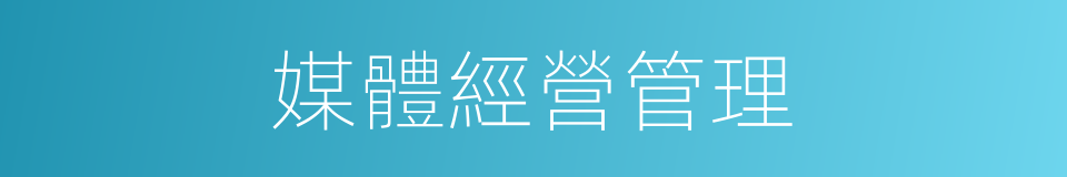 媒體經營管理的同義詞