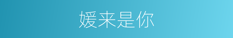 媛来是你的同义词