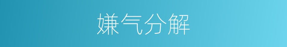 嫌气分解的同义词