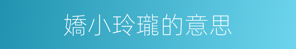 嬌小玲瓏的意思的同義詞