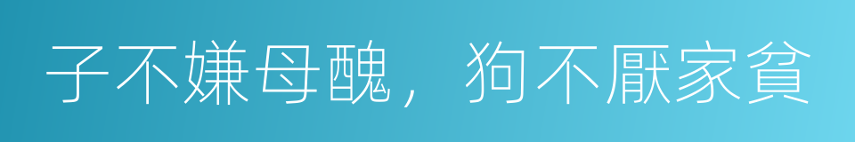 子不嫌母醜，狗不厭家貧的同義詞