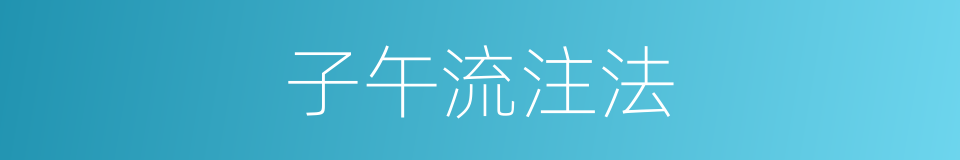 子午流注法的同义词