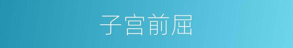 子宫前屈的同义词