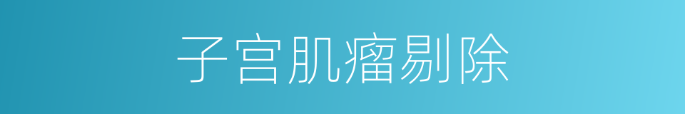子宫肌瘤剔除的同义词