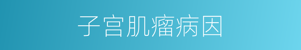子宫肌瘤病因的同义词