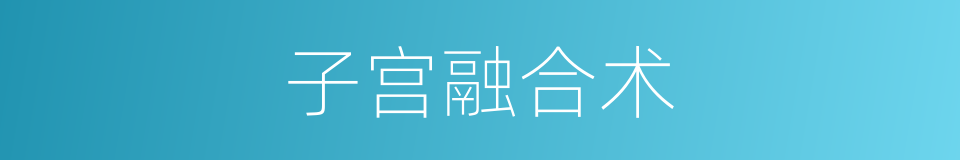 子宫融合术的同义词