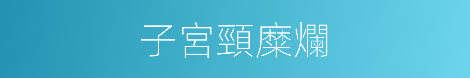 子宮頸糜爛的同義詞