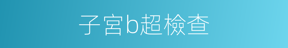 子宮b超檢查的同義詞