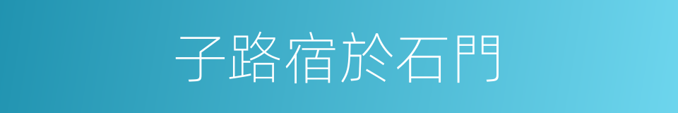子路宿於石門的同義詞