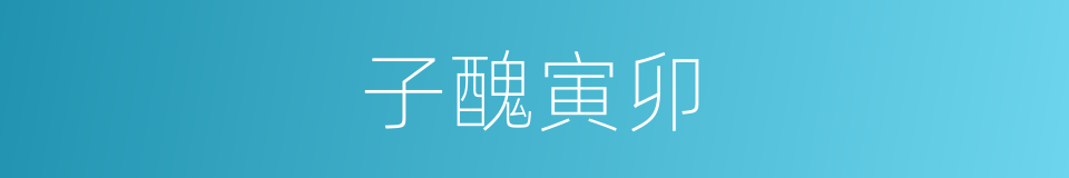 子醜寅卯的意思