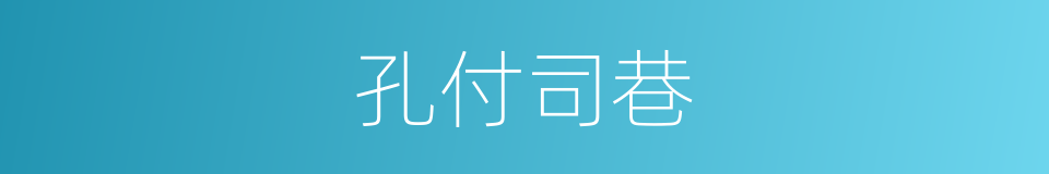 孔付司巷的同义词