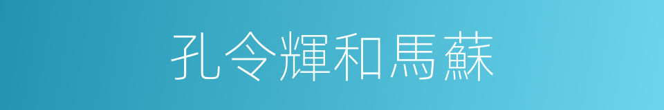 孔令輝和馬蘇的同義詞