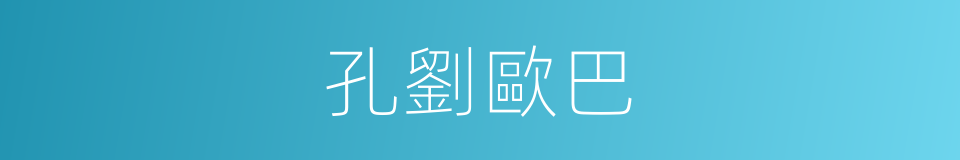 孔劉歐巴的同義詞