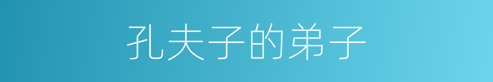 孔夫子的弟子的同义词