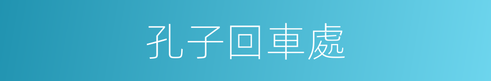 孔子回車處的同義詞