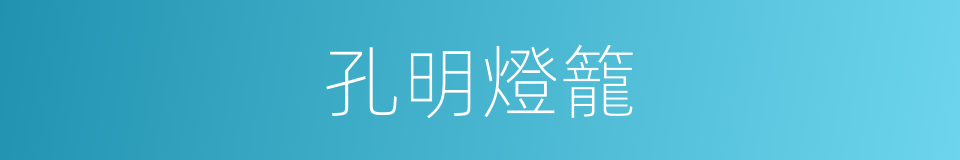 孔明燈籠的同義詞