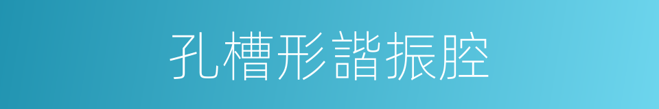 孔槽形諧振腔的同義詞