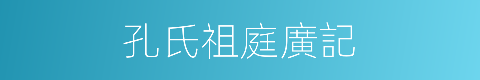 孔氏祖庭廣記的同義詞