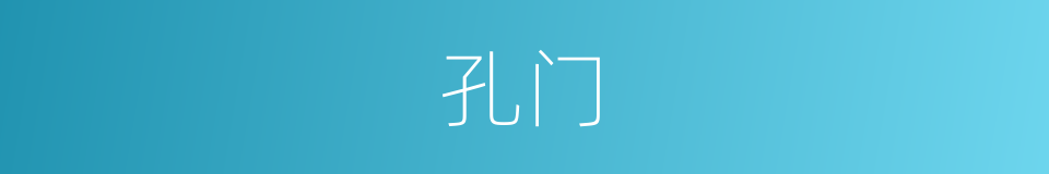孔门的意思