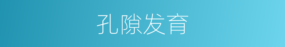 孔隙发育的同义词