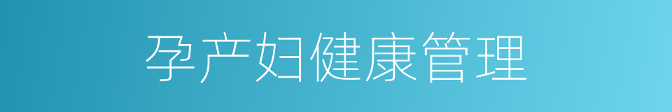 孕产妇健康管理的同义词