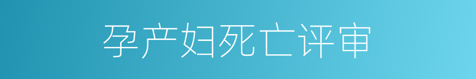 孕产妇死亡评审的同义词