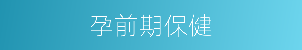 孕前期保健的同义词