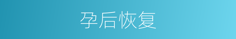 孕后恢复的同义词