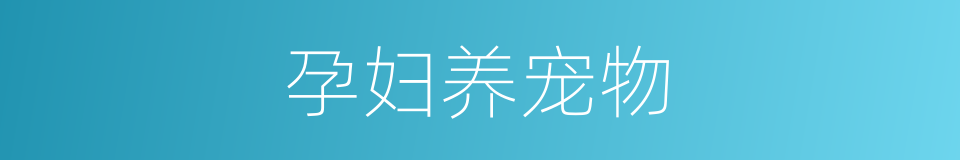 孕妇养宠物的同义词