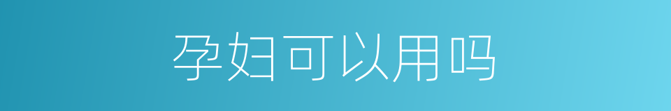 孕妇可以用吗的同义词