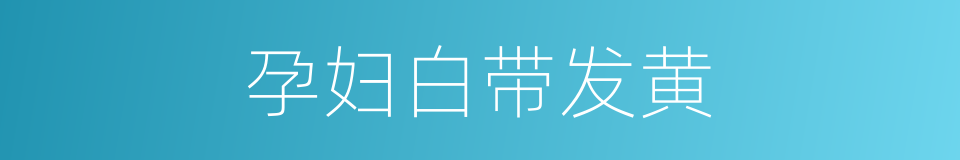 孕妇白带发黄的同义词
