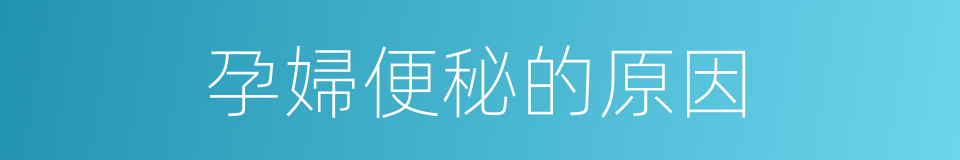 孕婦便秘的原因的同義詞