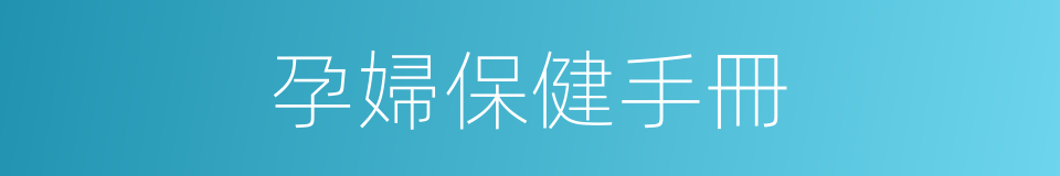 孕婦保健手冊的同義詞