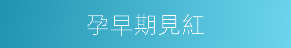 孕早期見紅的同義詞