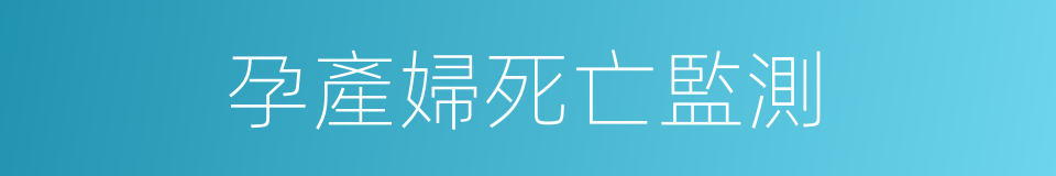 孕產婦死亡監測的同義詞