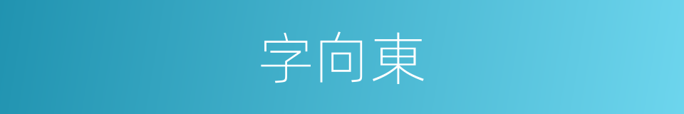 字向東的同義詞