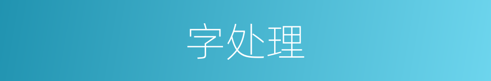 字处理的意思