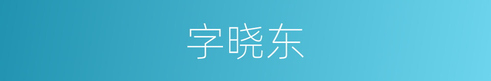 字晓东的同义词