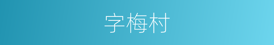 字梅村的同义词