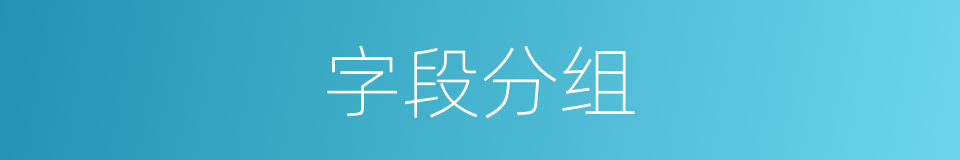 字段分组的同义词