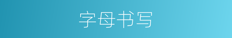 字母书写的意思