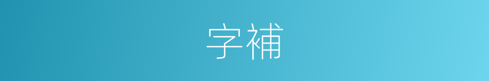 字補的同義詞