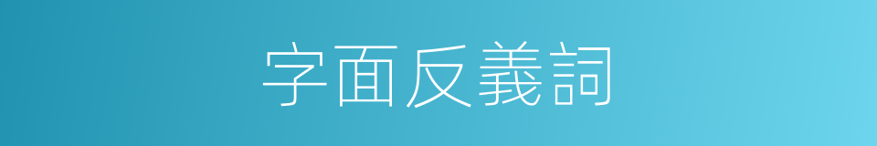 字面反義詞的同義詞