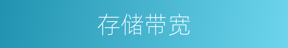 存储带宽的同义词