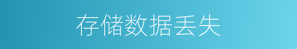 存储数据丢失的同义词