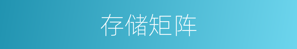 存储矩阵的同义词