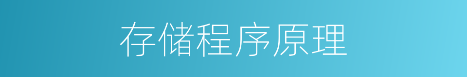 存储程序原理的意思