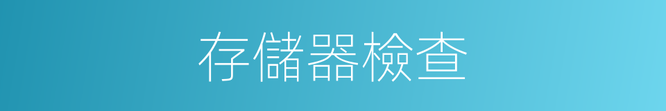 存儲器檢查的同義詞